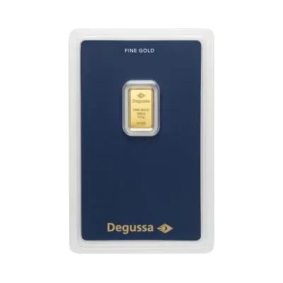 0.5g Degussa Gold Bar in blister pack