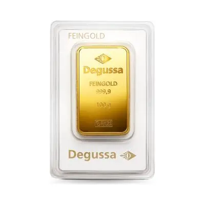 100g Gold Bar in Degussa's Vintage Design