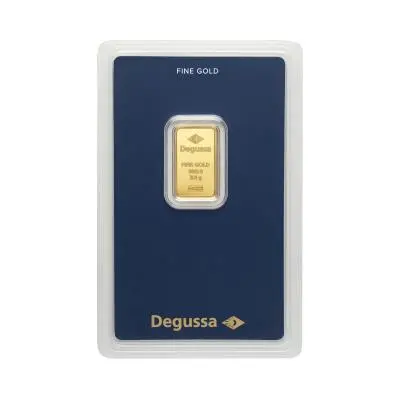  2.5g Degussa Gold Bar in blister pack