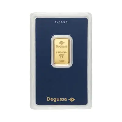 5g Degussa Gold Bar in blister pack