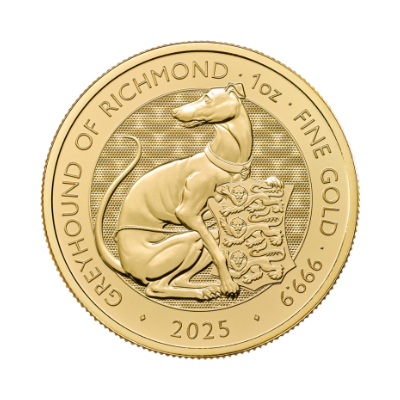 2025 1oz Royal Tudor Beasts Greyhound of Richmond Gold Coin