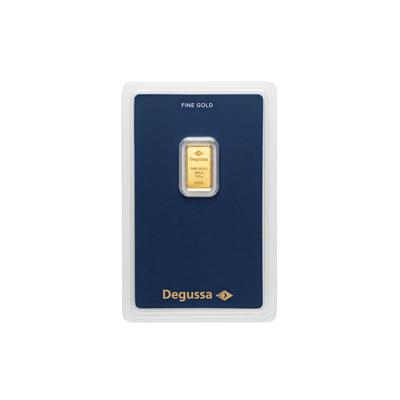 0.5g Degussa Gold Bar in blister pack