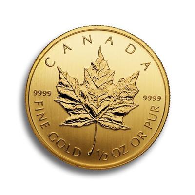 1/2oz Canadian Maple Leaf Gold Coin Rear