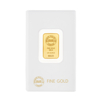 1/4oz Gold Bar by Sharps Pixley in protective packaging