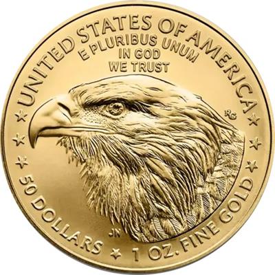 2024 1oz American Eagle Gold Coin reverse featuring bald eagle head