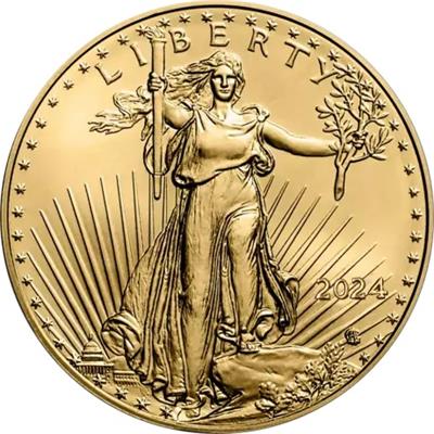 2024 1oz American Eagle Gold Coin obverse featuring Lady Liberty