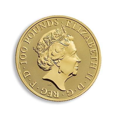 1 oz The Queen's Beasts The Falcon of the Plantagenets 2019 Gold Coin Reverse