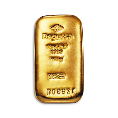 100g Gold Ingot Bar - Degussa Vintage Design