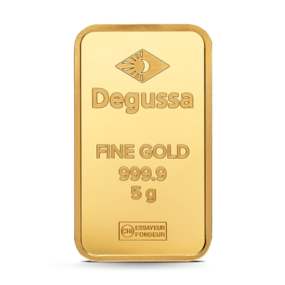 5g Degussa Gold Bar front