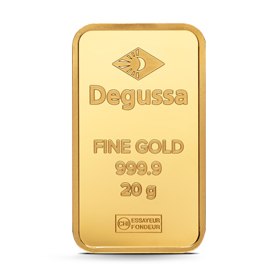 20g Degussa Gold Bar front