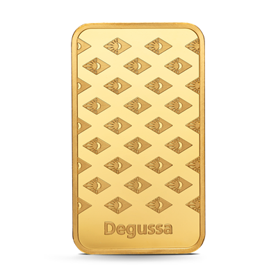 50g Degussa Gold Bar back