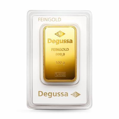 100g Gold Bar in Degussa's Vintage Design