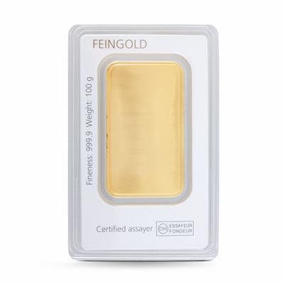 100g Gold Bar in Degussa's Vintage Design