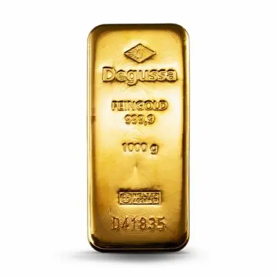 1kg Gold Bar - Degussa Vintage Design unpackaged