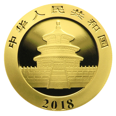 Obverse of the 30g China Panda Gold Coin featuring the Beijing Temple of Heaven Prayer Hall