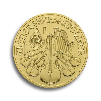 Reverse side of the 1oz Austrian Philharmonic Gold Coin