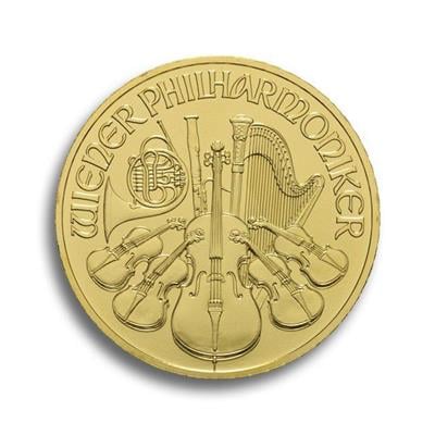 Reverse side of the 10z Austrian Philharmonic Gold Coin