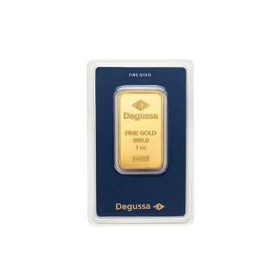 1oz Gold Bar - Degussa in blister pack
