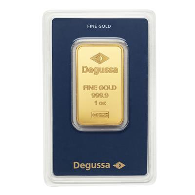 1oz Gold Bar - Degussa in blister pack