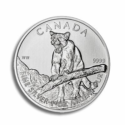 2012 1oz Canadian Cougar Silver Coin