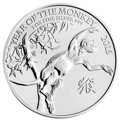 2016 1oz Silver Lunar Year of the Monkey reverse side