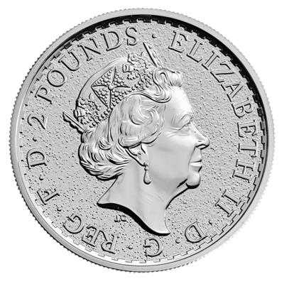 2017 1oz Silver Lunar Year of the Rooster obverse featuring the fifth coinage portrait of Queen Elizabeth II
