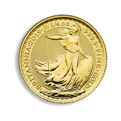 Reverse side of the 1/4oz Britannia Gold Coin