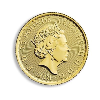 Obverse side of the 1/4oz Britannia Gold Coin