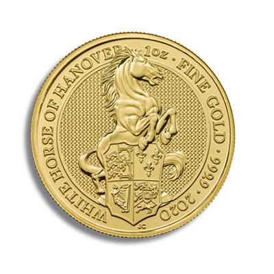 Reverse side of the 2020 1oz The Queen's Beasts, The White Horse of Hanover Gold Coin