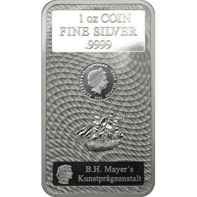 2021 1oz Silver Cook Islands Coin Bar