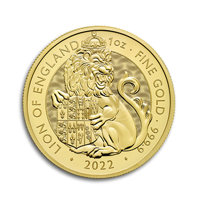 2022 1oz Gold Royal Tudor Beasts, The Lion of England