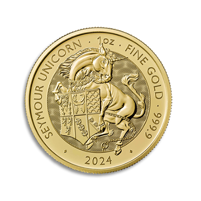 2024 1oz Gold Royal Tudor Beasts, Seymour Unicorn
