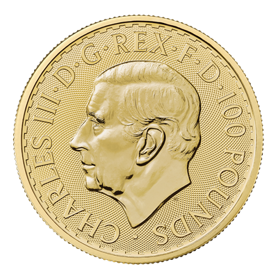 Obverse side of the 2024 1oz Britannia Gold Coin featuring King Charles III