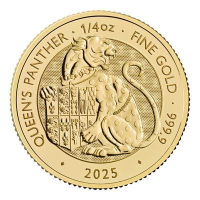 2025 1/4 ounce Royal Tudor Beasts Queen's Panther Gold Coin reverse