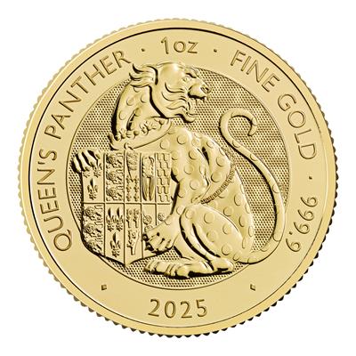 2025 1oz Royal Tudor Beasts Queen's Panther Gold Coin Reverse