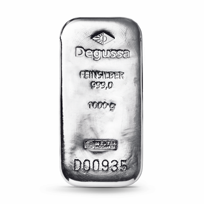 1kg Silver Bar Degussa (Vintage design)