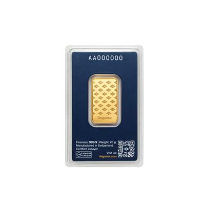 20g Degussa Gold Bar in blister pack