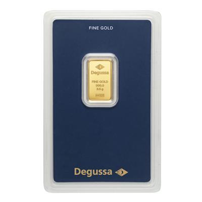  2.5g Degussa Gold Bar in blister pack