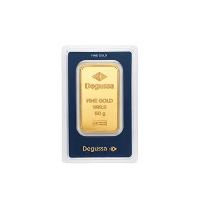 50g Gold Bar - Degussa in blister pack