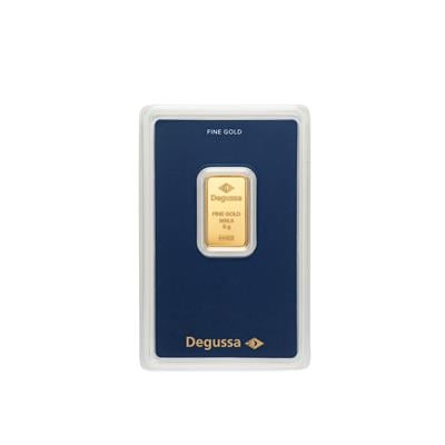 5g Degussa Gold Bar in blister pack