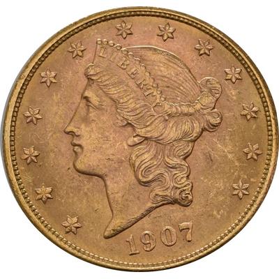 $20 American Liberty Head Double Eagle Gold Coin obverse side