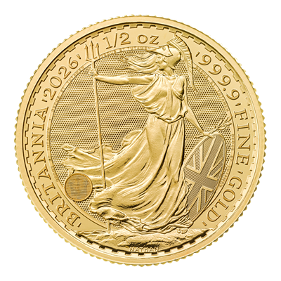 2026 1/2oz Britannia Gold Coin King Charles III reverse