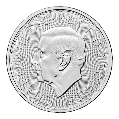 2026 1 oz Britannia Silver Coin - obverse side featuring King Charles III