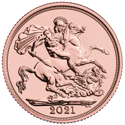 Reverse side of the Double Sovereign Gold Coin