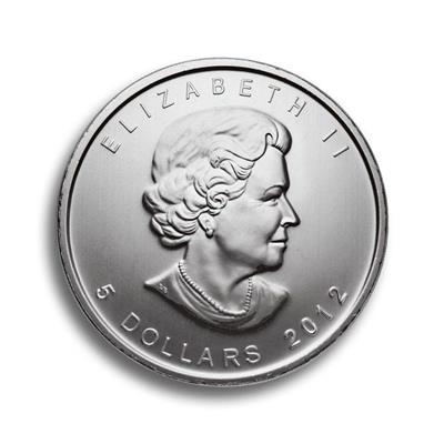 Obverse of the 1oz Canadian Maple Leaf Silver Coin