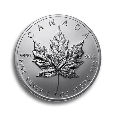 Reverse of the 1oz Canadian Maple Leaf Silver Coin