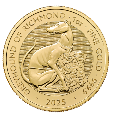2025 1oz Royal Tudor Beasts Greyhound of Richmond reverse
