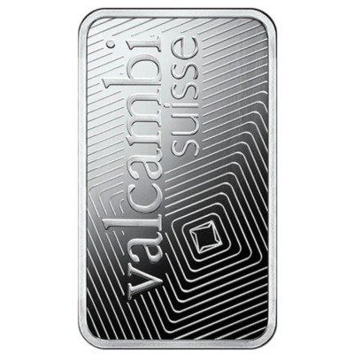 1oz silver bar pre-owned Valcambi reverse side