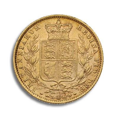 Mixed Dates Sovereign Victoria Young Head Shield Back Gold Coin