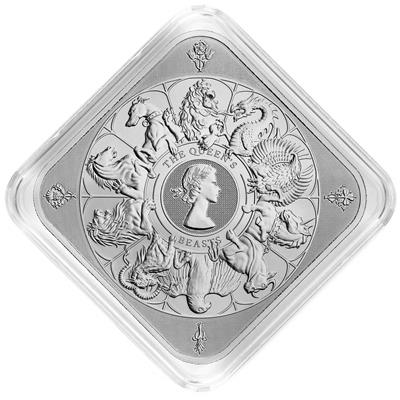 The Queen's Beasts 10oz Silver Bar in packaging